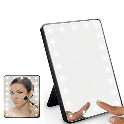 Specchio per Il Trucco, Specchi per Il Trucco da Bagno Specchio per Toeletta da Trucco Illuminato Grande con Luce A 22 LED, Specchio Cosmetico da Tavolo Illuminato