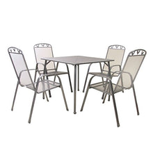 greemotion 416397.0 Tavolo Quadrato da Giardino in Metallo, Grigio, 90x90x74 cm