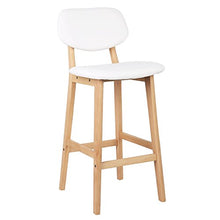 WOLTU Sgabelli da Bar Sedia Alta Cucina con Schienale Poggiapiedi PU Gambe di Faggio Comodo Bianco 2 Pezzi BH51ws-2