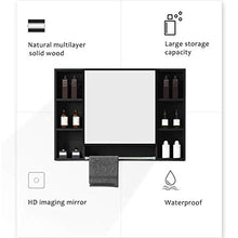 Nfudishpu Specchio portaoggetti a Parete con Ripiani Armadietto Bagno Armadio Mobili Cucina Impermeabile casa, Camera Letto, Soggiorno