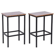 Sgabelli da Bar Sedia Alta per Cucina,2xSgabello da Bar Moderno in Acciaio+MDF Sgabelli da Bar con Poggiapiedi con Supporta 120 kg per Cucina, Soggiorno, Sala per Feste, Bar 30x40x63,5 cm