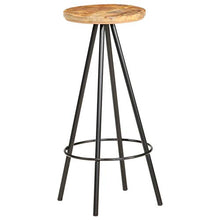 Tidyard Set 4 pz Sgabelli da Bar Industriale in Legno Massello di Mango e Ferro,Sgabelli da Bar Alti,Sgabelli da Bar Vintage,Sgabelli da Cucina Design Industriali,Sgabelli Vintage 30x73 cm