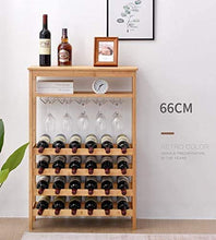 PWZ Pratica Semplicità Domestica Bambù e Legno Pratica Semplicità Domestica Espositore Scaffale Di Stoccaggio da 30 Bottiglie Espositore a Cinque Strati Espositore per Bicchiere Di Vino Che Può Esser
