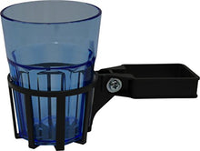 Angerer Porta Bevande per Dondolo con Tubo Quadrato Grigio, Bicchiere Blu
