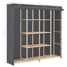 Festnight Armadio in Tessuto, Guardaroba Portatile Grigio 173x40x170 cm
