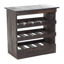 DESIGN DELIGHTS CANTINETTA "RUSTIQUE" - Portabottiglie in Legno Massiccio, 70 x 70 x 38 cm, nero