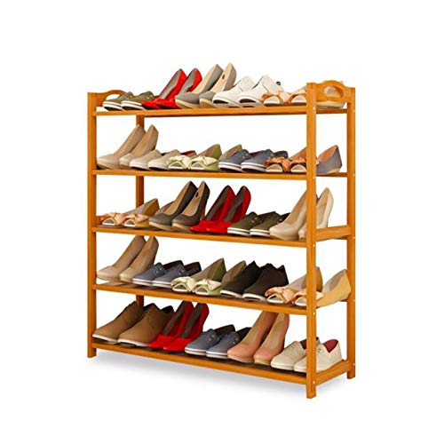 XWZH Cabinet Scarpe da Polvere Scarpe Piatte a 5 Strati Rack Comcise Rettangolo 5 Tiers Bamboo Scarpetta Scarpe Scaffali in Legno Colore di Legno Scarpe da Scarpe di Alta qualità Organizer
