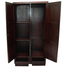 Etnicart - Armadio etnico legno massello scuro-100x190x60-LEGNO MASSELLO