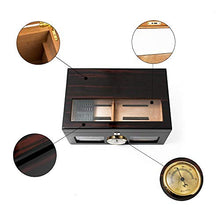 Minmin Cigar Box Legno di Cedro Piano vernice grande capacità di visualizzazione doppio vetro umidificatore Cigar Box di stoccaggio, 375x245x180mm accessori del sigaro (Size : 375x245x180mm)