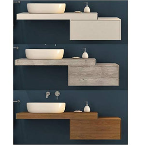 Bagno Italia Mensola porta lavabo cm 60 per arredo bagno bianco, pino sbiancato o rovere tabacco anche in altre misure e con cassettiera I