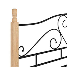 GOTOTOP 200 x 160 cm Giroletto in Metallo,Struttura Letto Matrimoniale,Piattaforma Letto Matrimoniale,Rete del letto,Montaggio facile,Nero e legno chiaro