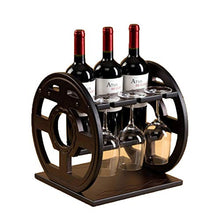 JCSW Scaffale per Vino in Legno da bancone - Negozio di 3 Bottiglie di Vino - Coppa Capovolto, Look Elegante e Chic, per Bar e casa,THV176VHT