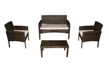 Bagno Italia Arredo Divano poltrone tavolino Set Giardino Nero o Marrone Rattan Cuscini Bianchi Impermeabili I