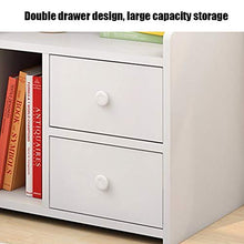 LICHUAN comodini comodini moderno e semplice comodino camera da letto comodino con 2 cassetti per soggiorno, libreria da ufficio, libreria, tavolino bianco caldo, facile da montare.