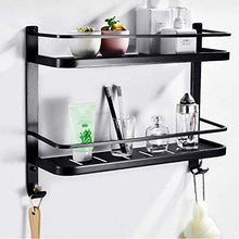 AINIYF Bagno Bagno Doccia Mensola Organizzatore Parete Punch Libero rettangolo di Alluminio dello Spazio 1/2 Livello Rete Collegare Drain, Nero