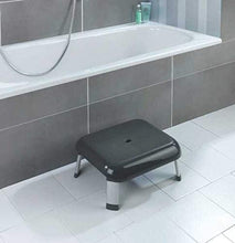 WENKO Sgabello da bagno Secura Premium - Sgabello, portata fino a 130 kg, Polipropilene, 46.5 x 20 x 36 cm, Grigio antracite