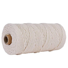 Macrame Corda 3mmx100m,Filato Macrame Cotone,Fatta a Mano Corda Macramé, Filato Macrame Naturale per DIY Maglieria Artigianale