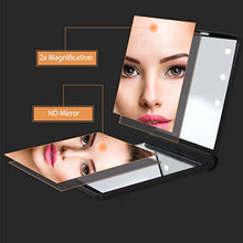 LALAWO Jingzi Specchio cosmetico a LED Pieghevole Specchio Doppio Portatile dimmerabile 2 Volte ingranditore + Specchio Piatto Dimensioni Prodotto: Lunghezza 7.8 Spessore 1.2 Altezza 10.4 cm