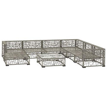 SKM Set Divani da Giardino 6 pz con Cuscini in Polyrattan Grigio L