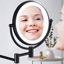 WZDD Specchio Trucco Ingranditore da Parete, Specchio da Bagno con Luce LED, Ingrandimento X5, 360° Girevole, Specchio Cosmetico per Il Bagno