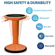 TYLINK Sgabello da Ufficio Ergonomico, Regolabile in Altezza, Sgabello da Lavoro Sit Attivamente, Girevole a 360° per Studio di Casa Ufficio Bar, Arancia