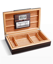 CLJ-LJ Cigar Box, Naturale Legno di Cedro Piano di Vernice costante di Temperatura e umidità Cigar Box, Multi-Zone Bagagli Cigar Humidor Good Mood, Good Life (Colore: Naturale)