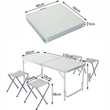 BAKAJI Tavolo Camper Campeggio Picnic Alluminio Pieghevole a Valigetta per Spiaggia o Giardino (120 x 60cm)