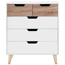 WGYDREAM Comodino Comodino con 5 Cassetti con Credenza con Gambe in Legno Cassettiera per Camera da Letto Bagno Soggiorno Vivaio