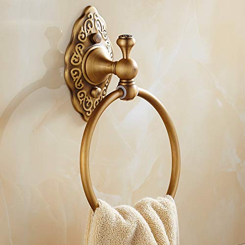 Rishx Portasciugamani in Ottone Anticato Portasciugamani Asciugamano Mensola a Muro Accessori lavabo da Bagno Accessori da Bagno