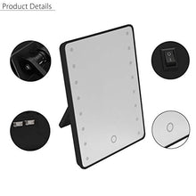 Stella Fella. Nero Vanity Specchio di Trucco, 16 LED Illuminato Trucco Touch Screen Portatile Specchio con Luce della Lampada Specchio cosmetico di Bellezza Desktop Vanity Table Stand Specchi