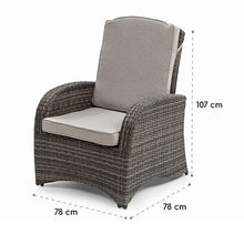 blumfeldt Comfort Siesta - Poltrona da Giardino, Schienale Regolabile, Rivestimento in Poliestere, Imbottitura con Spessore 8 cm, Pieghevole, Salvaspazio, Grigio Scuro