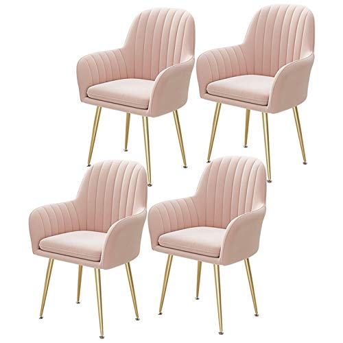 WWL Set 4 Nordico Moderno Sedie Pranzo Velluto Sedie Leisure Chair Poltrona Tessuto Art Gold Velvet Soggiorno Decorazione Mobili Divano Salon sedie Pranzo Velluto (Color : E)