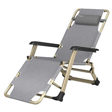AI LI WEI SHUAIIJUAN Sedia per Il Tempo Libero Domestico Reclinabile Sedia con Cuscino Pieghevoli Sedia da Giardino Patio Lounge Poltrone for Campeggio Esterno Beach Sdraio Reclining Max.250kg - Grey