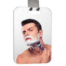 XoYo-Grande specchio da doccia anti-appannamento, include 1 gancio adesivo, specchio da trucco da viaggio, specchio da doccia senza cornice, specchio da appendere alla parete, 11’’x7.48’’