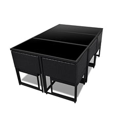 Tidyard Set Tavolo e Sedie per Esterni, Mobili da Giardino 27 pz in Polirattan Leggero Nero