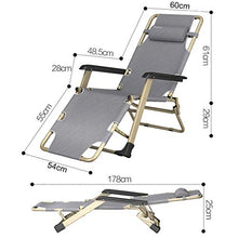 SHUAIIJUAN Sedia per il tempo libero domestico Pieghevole Poltrona reclinabile |Outdoor Garden Sdraio da spiaggia Sedia con cuscino, s sdraio sala for Giardinaggio Camping Spiaggia Patio Max.250kg