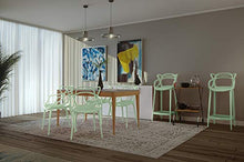 Kartell Masters Stool Sgabello, Tecnopolimero termoplastico Riciclato con Carica Minerale e Trattamento Soft-Touch, Verde(Salvia), H. 75