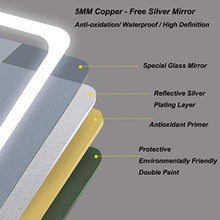 WQERLC Specchio a Muro, Specchio da Bagno a Led, Bagno Specchio Vanità con Lampada, Adatto per Bagno, Hotel, Servizi Igienici