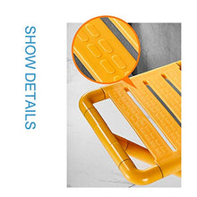 AGWa Parete Bagno sgabello/sedia ergonomica doccia/pieghevole Doccia sede del banco/per gli alti, portatori di handicap, disabili, anziani, donne in gravidanza,Giallo