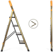 GQQ, scaletta pieghevole in metallo, per ufficio, con quattro gradini, da giardino, da giardino, per esterni, dimensioni 44,5 x 77 x 138 cm, 44,5 x 77 x 138 cm, 44,5 x 77 x 138 cm, 44,5 x 77 x 138 cm.
