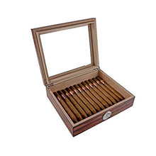 XZJJZ Sigaro Desktop Umidificatore con Vassoio di Vetro umidificatore - Cigar Legno di Cedro Fodera Copertura di Vetro Tetto apribile portasigarette Cigar Cabinet