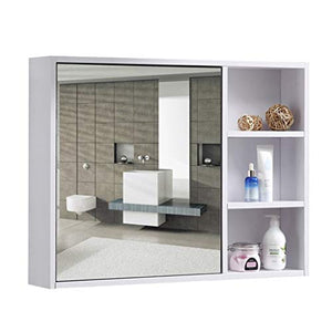 Armadietti a specchio Mobili da Bagno Legno Massello Bagno A Parete Mobile A Specchio Impermeabile con Mobiletto Mensola Specchio da Parete