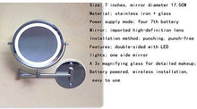 Specchio Specchi per vanità da Bagno spogliatoio Muro Trucco a Parete LED Illuminato a Due Lati 360 ° Girevole Estensibile (Size : Reverse 10 Times)
