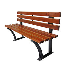GaoF Panca per Uso Domestico Panchina per Il Tempo Libero da Giardino per Esterni, Sedia in Legno anticorrosivo Superficie per terrazza Panca con Schienale, Sedia in ghisa Piede