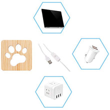 Hyindoor Lampada da notte a LED in legno cane lampada con ricarica USB, decorazione per cameretta, Regali di Natale / Compleanno