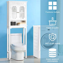 COSTWAY Mobile per Lavatrice, Mobiletto Bagno Salvaspazio, Armadietto Copri Asciugatrice Copri WC, 61 x 19 x 170 cm