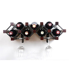 WWWANG - Portabottiglie da Parete per Vino, in Legno Massiccio, Decorazione da Parete per Vino Rosso e Ristorante, B2