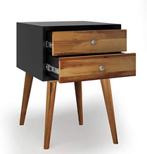 DREAMADE Comodino in Legno con 2 Cassetti, Comodino Piccolo per Camera da Letto, in Stile retrò, Tavolino Multiuso con 4 Gambe per Risparmiare Spazio, 40 x 40 x 59 cm