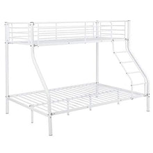 [neu.haus] Letto a Castello Metallo 2 Materassi a Schiuma Fredda Barriera anticaduta 200cm x 140/90cm Letto per Bambini Bianco