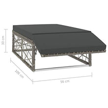 vidaXL Set Divani da Giardino 2 pz con Cuscini Foderati Lavabili Modulare Leggero Elegante Sofa con Poggiapiedi Arredi da Esterno in Polyrattan Grigio